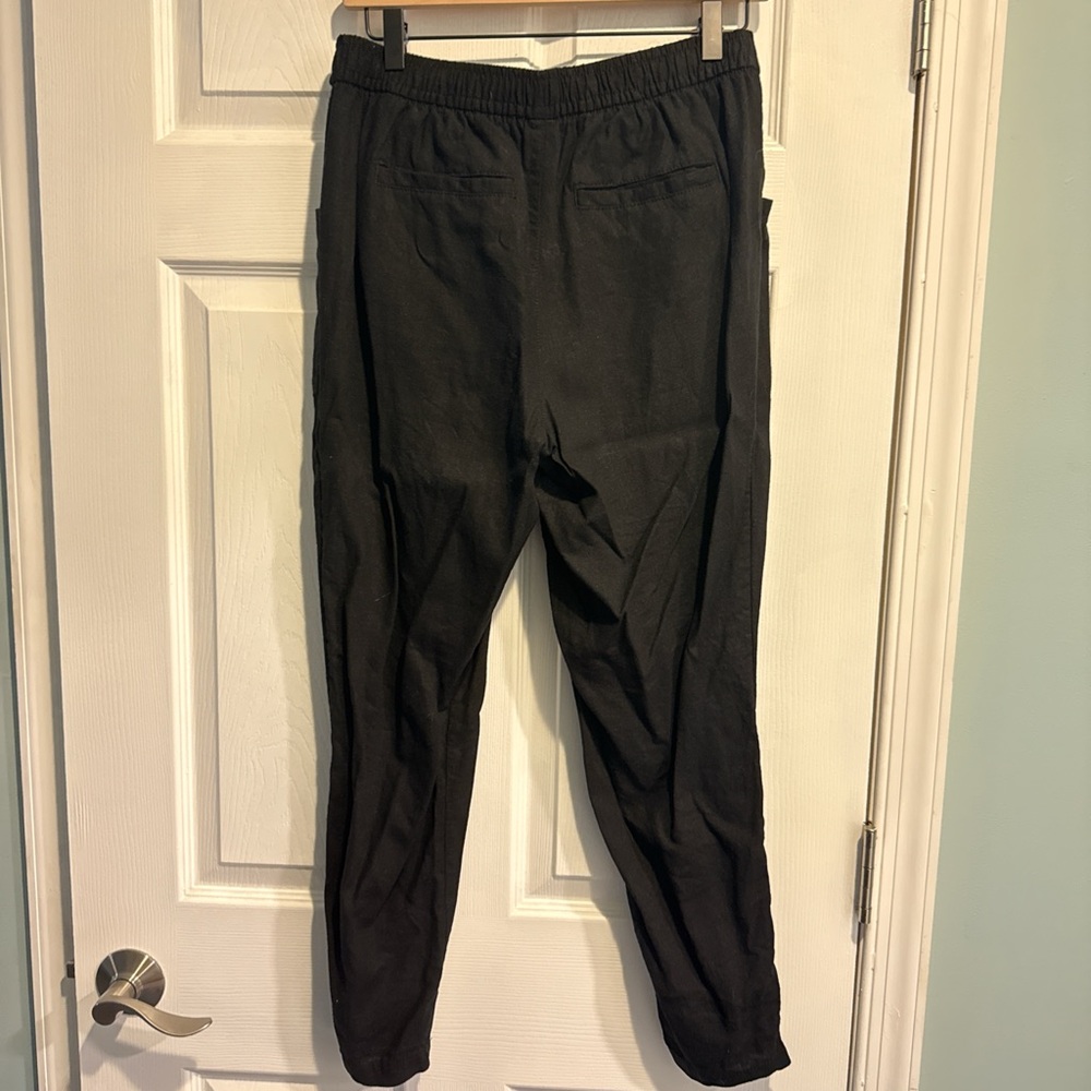 Old Navy Women's Black Straight Leg Linen Pants
